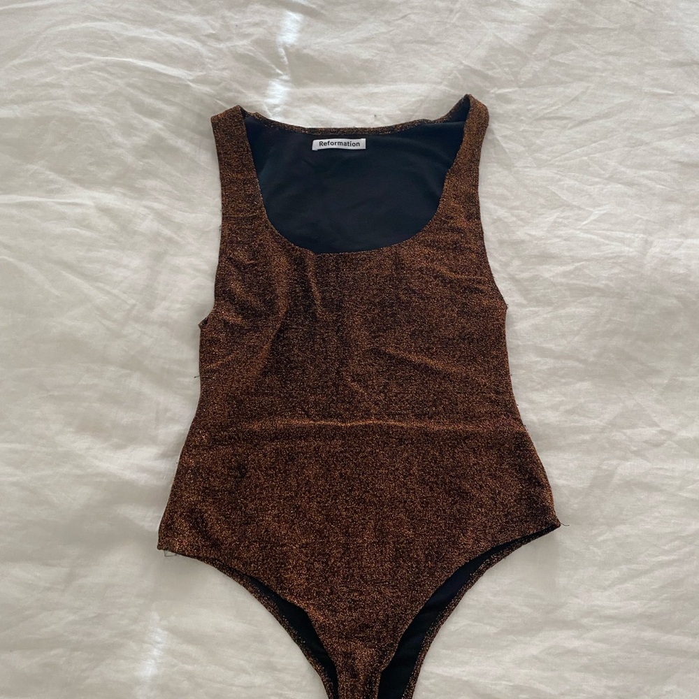 Reformation Kids Shimmery Copper-Brown One-Piece